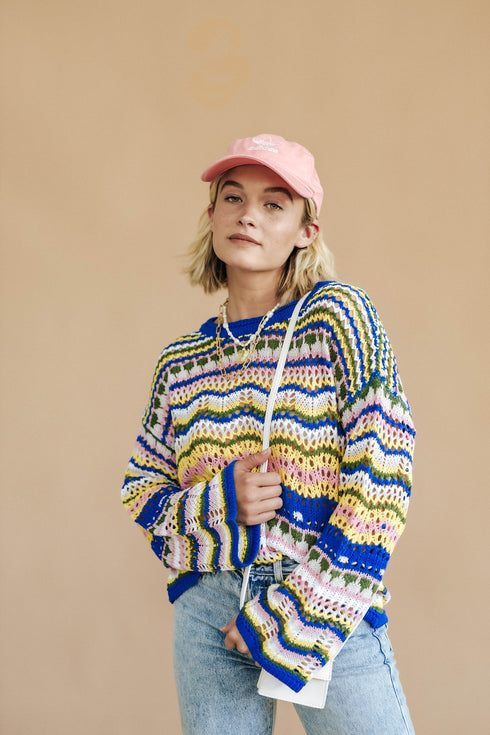 Different Strokes Knit Sweater // Cobalt